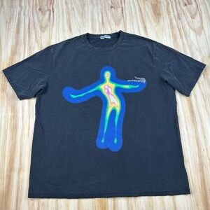 Aelfric Eden Distorted Portrait Heavyweight Distressed T Shirt Men XL Oversized